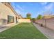 Expansive backyard featuring a lush green lawn and a privacy wall, perfect for outdoor activities and relaxation at 2521 W Mark Ln, Phoenix, AZ 85085