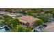Aerial view of the property showcasing the house and backyard entertainment spaces at 2799 E Jade Pl, Chandler, AZ 85286