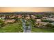 Expansive aerial view of a residential neighborhood with tree-lined streets and mountain views at 2799 E Jade Pl, Chandler, AZ 85286