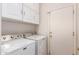 An organized laundry room with modern appliances and plenty of storage at 817 S 123Rd Dr, Avondale, AZ 85323