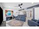 Modern living room showcasing a comfortable sofa, stylish decor, and a statement wall for a chic look at 985 N Granite Reef Rd # 127, Scottsdale, AZ 85257