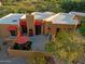 Aerial view of a desert home with a private patio at 1489 Thrasher Ln, Wickenburg, AZ 85390