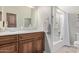 This bathroom features a marble countertop sink and shower at 3025 S Copperwood --, Mesa, AZ 85212