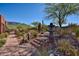 Lush desert landscaping featuring a stone fountain and native vegetation at 35345 N Canyon Creek Ct, Carefree, AZ 85377