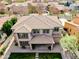 Aerial view of the home showcasing the roof, landscaping, and the surrounding neighborhood at 3744 E Sierra Madre Ave, Gilbert, AZ 85296