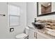 Modern bathroom featuring a vessel sink, and a large mirror at 4669 E Olney Ave, Gilbert, AZ 85234