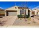 Single-story home featuring a large garage door, desert landscaping, and a paved driveway on a sunny day at 5844 S Tobin --, Mesa, AZ 85212