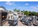 Comfortable outdoor space with a built-in fireplace at 10440 E Larkspur Dr, Scottsdale, AZ 85259