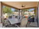 Inviting covered patio with a dining area and comfortable lounge seating at 17366 E Via Del Oro St, Fountain Hills, AZ 85268