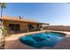 Relaxing pool with refreshing turquoise water and backyard patio, perfect for entertaining at 26632 S Branchwood Ct, Sun Lakes, AZ 85248