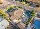 Beautiful overhead view of a single Gathering home with pool, landscaped backyard, and patio area at 6704 N 10Th Pl, Phoenix, AZ 85014