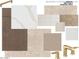 Selection of tile, countertop, hardware and cabinet samples chosen for this modern farmhouse style home at 12322 E Black Rock Rd, Scottsdale, AZ 85255