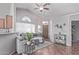 Bright living room with vaulted ceiling, neutral color palette, and stylish decor at 13425 N 92Nd Pl, Scottsdale, AZ 85260