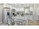 Modern kitchen with stainless steel appliances, white cabinets, quartz countertops, and an island with bar seating at 1913 E 1St Ave, Mesa, AZ 85204