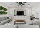 Comfortable living room featuring neutral decor, a stylish coffee table, and a modern entertainment center at 2454 E Ebony Dr, Chandler, AZ 85286