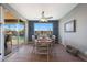 Charming dining room with a view of the outdoor pool and patio area at 5121 N 181St Dr, Litchfield Park, AZ 85340