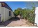 Side yard with a brick pathway, small trees and bushes at 5907 N Azalia St, Casa Grande, AZ 85122