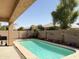 Backyard pool with brick surround, perfect for outdoor relaxation and entertainment at 901 W Oriole Way, Chandler, AZ 85286