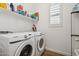 Convenient laundry room with front-load washer and dryer and ample storage at 942 E Paseo Way, Phoenix, AZ 85042