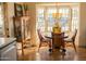 Charming dining room with hardwood floors, bay windows, and a quaint chandelier at 102 W Washington Ave, Gilbert, AZ 85233