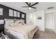 Comfortable main bedroom featuring a ceiling fan, neutral colors, and natural light at 12344 E Soloman Rd, Gold Canyon, AZ 85118