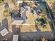 Aerial view of property featuring a beautiful pool, covered bar, and horse stables at 1307 E Galvin St, Phoenix, AZ 85086