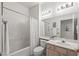 Bathroom with shower and tub combination plus single sink and vanity at 14218 W Via Tercero --, Sun City West, AZ 85375