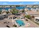 An aerial view of a backyard pool, patio, and gazebo providing a relaxing outdoor space at 14610 N 87Th Ave, Peoria, AZ 85381