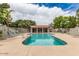 Community pool features ample lounge seating and a covered seating area for residents at 1718 S Longmore -- # 41, Mesa, AZ 85202