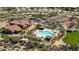 Great aerial view showcasing the community's pool, clubhouse, and tennis courts at 2034 N Dome Rock --, Mesa, AZ 85207