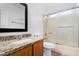 Bright bathroom featuring a shower and bath combination with granite countertops at 2842 E Beck Ln # 2, Phoenix, AZ 85032