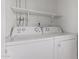 View of laundry area showing new appliances and overhead shelving at 638 W 16Th St, Tempe, AZ 85281