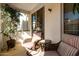 Relaxing covered patio with cozy seating and a peaceful outdoor ambiance at 2992 N Miller Rd # 219B, Scottsdale, AZ 85251
