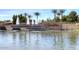 Pond and fountain in the Ocotillo community entrance, with palm trees in the background at 3370 S Ivy Way, Chandler, AZ 85248