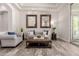 Stylishly designed living room featuring modern furniture, wood-look floors, and ample natural light at 3654 E San Pedro Pl, Chandler, AZ 85249