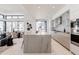 Open concept kitchen and dining area with large windows, marble island, and modern appliances at 6587 N Palmeraie Blvd # 2041, Paradise Valley, AZ 85253