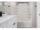 Bright bathroom featuring a tub, and white vanity with sleek black hardware at 1421 E Hopkins Rd, Gilbert, AZ 85295