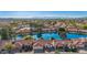 Gorgeous aerial view of waterfront homes and landscaping surrounding the lake at 1470 S Villas Ct, Chandler, AZ 85286