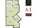 Floor plan of a 1 bed/1 bath unit, 563 Sq. Ft, with living room, bedroom, kitchen, and bath at 1701 E Colter St # 191, Phoenix, AZ 85016