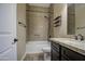 Bathroom with granite countertop, tub, and shower at 1727 E Hidalgo St, Apache Junction, AZ 85119