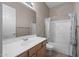This bathroom features a sink and vanity, toilet, shower and bathtub at 28604 N 92Nd Pl, Scottsdale, AZ 85262