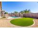 Well-maintained backyard with artificial turf and fenced in pool area at 4245 E Maya Way, Cave Creek, AZ 85331