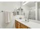 Well-lit bathroom featuring a large mirror, providing ample space for personal care at 4304 E Whitehall Dr, San Tan Valley, AZ 85140
