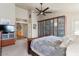 Inviting main bedroom features a ceiling fan, closet space, and neutral paint colors at 804 N Jamaica Way, Gilbert, AZ 85234