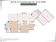 A detailed floor plan with measurements of each room: kitchen, bedrooms, bathrooms, living areas and garage at 9110 E Clubhouse Ct # 639, Scottsdale, AZ 85262