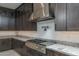 A spacious kitchen with stainless steel range hood, gas range and granite countertops at 11529 N 170Th Ln, Surprise, AZ 85388