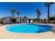 Sparkling swimming pool surrounded by ample patio space, with lush palms providing a tropical feel at 3707 E Amelia Ave, Phoenix, AZ 85018