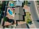 Aerial view of property boundary showcasing the pool, patio, and low maintenance yard at 4201 W Brown St, Phoenix, AZ 85051