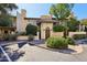 Inviting condo featuring lush landscaping, warm stucco and a charming front entrance with beautiful architectural details at 5825 N 12Th St # 3, Phoenix, AZ 85014