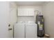 The laundry room has a washing machine and dryer alongside storage space at 7335 W Mission Ln, Peoria, AZ 85345